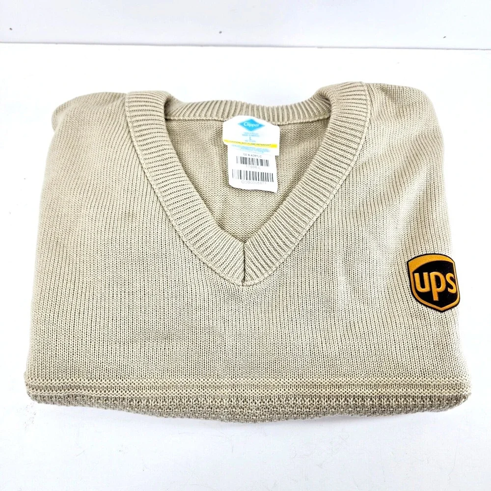 UPS SWEATER Beige With Sleeves SIZE L (Large)